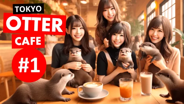 Otter Cafe in Tokyo at Harry Zoo Harajuku